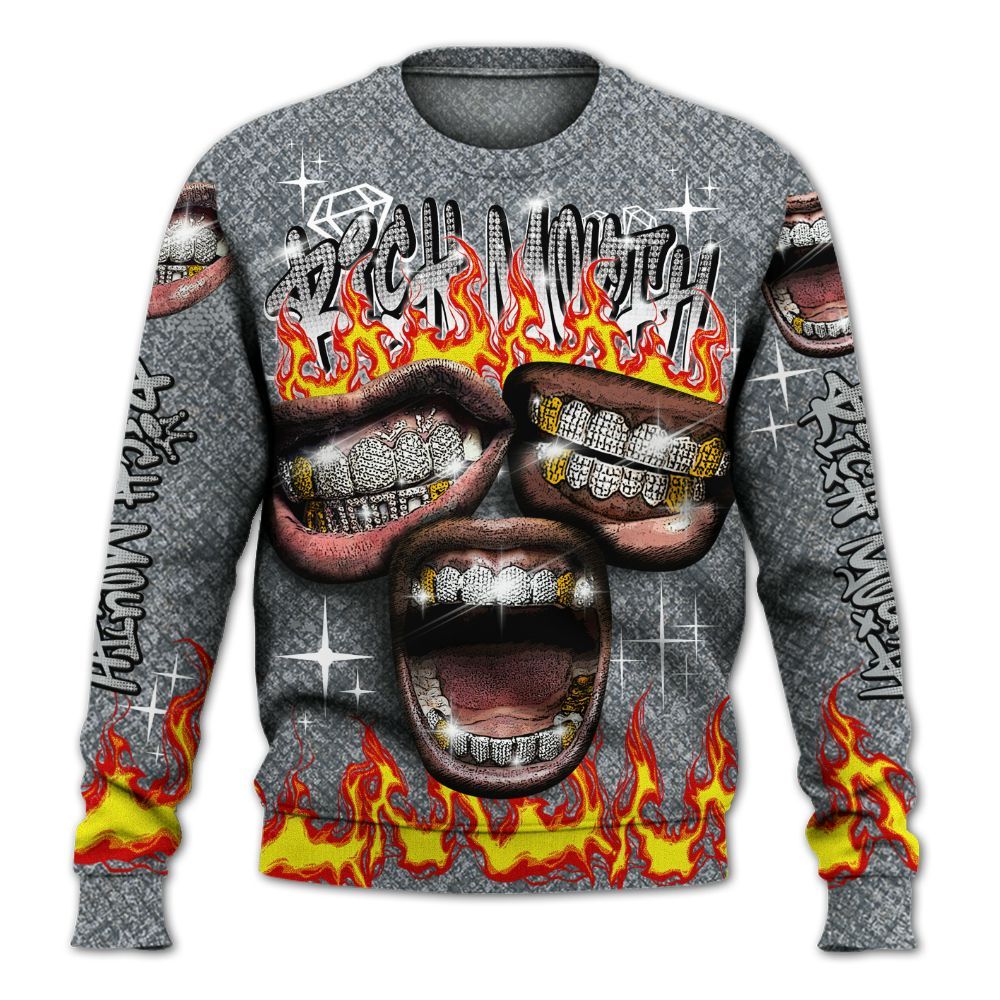 Sweatshirt To Match Low CNY Year Of The Snake 11s - Rich Mouth Fire Rap Retro 90s All Over Print