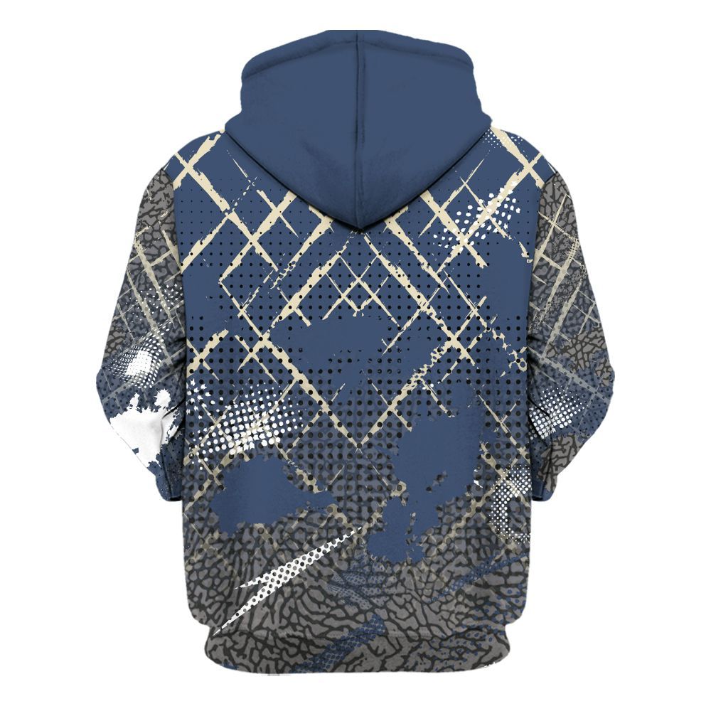 Hoodie To Match Diffused Blue 3s - Halftone Stand Business Dripping All Over Print