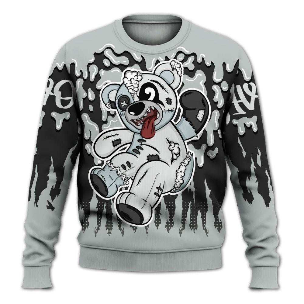 Sweatshirt To Match Black Wolf Grey 12s - Havok Bear Dripping All Over Print