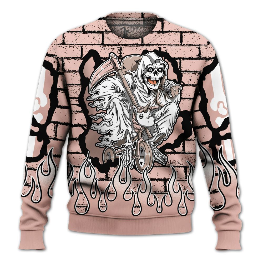 Sweatshirt To Match Dunk Low Pink Velvet - Self Make Skeleton Crashed All Over Print