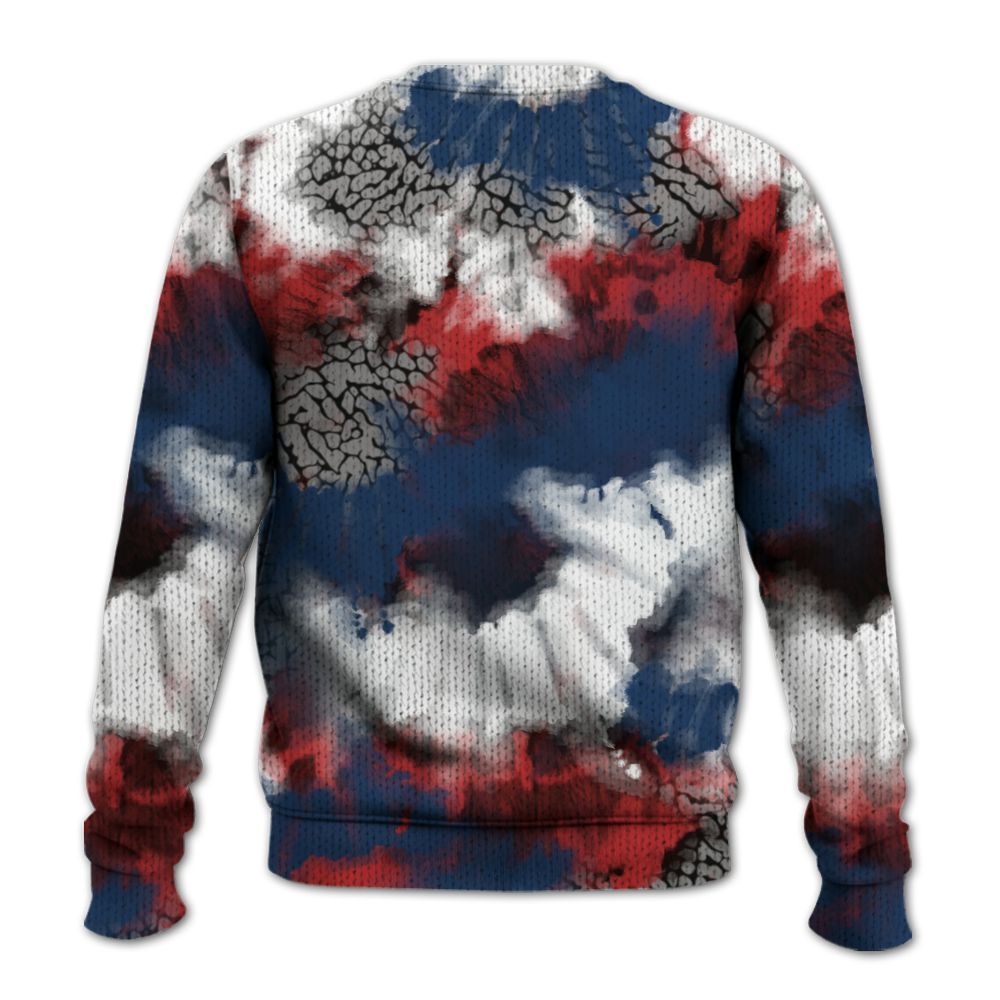 Knitted Sweater To Match SP Sport Royal 3s - Tie Dye FK Around Find Out