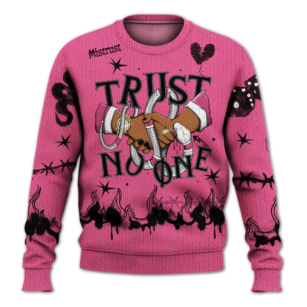 Knitted Sweater To Match Air Max SNDR Hyper Pink - Trust No One Snake-Bite Doodle Crayon
