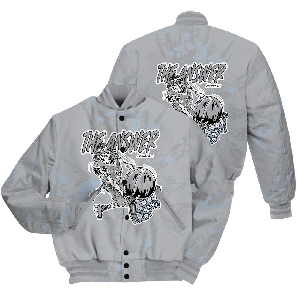 Varsity Jacket To Match Low OG Wolf Grey 1s Shirt - The Answer Skeleton Luxury All Over Print