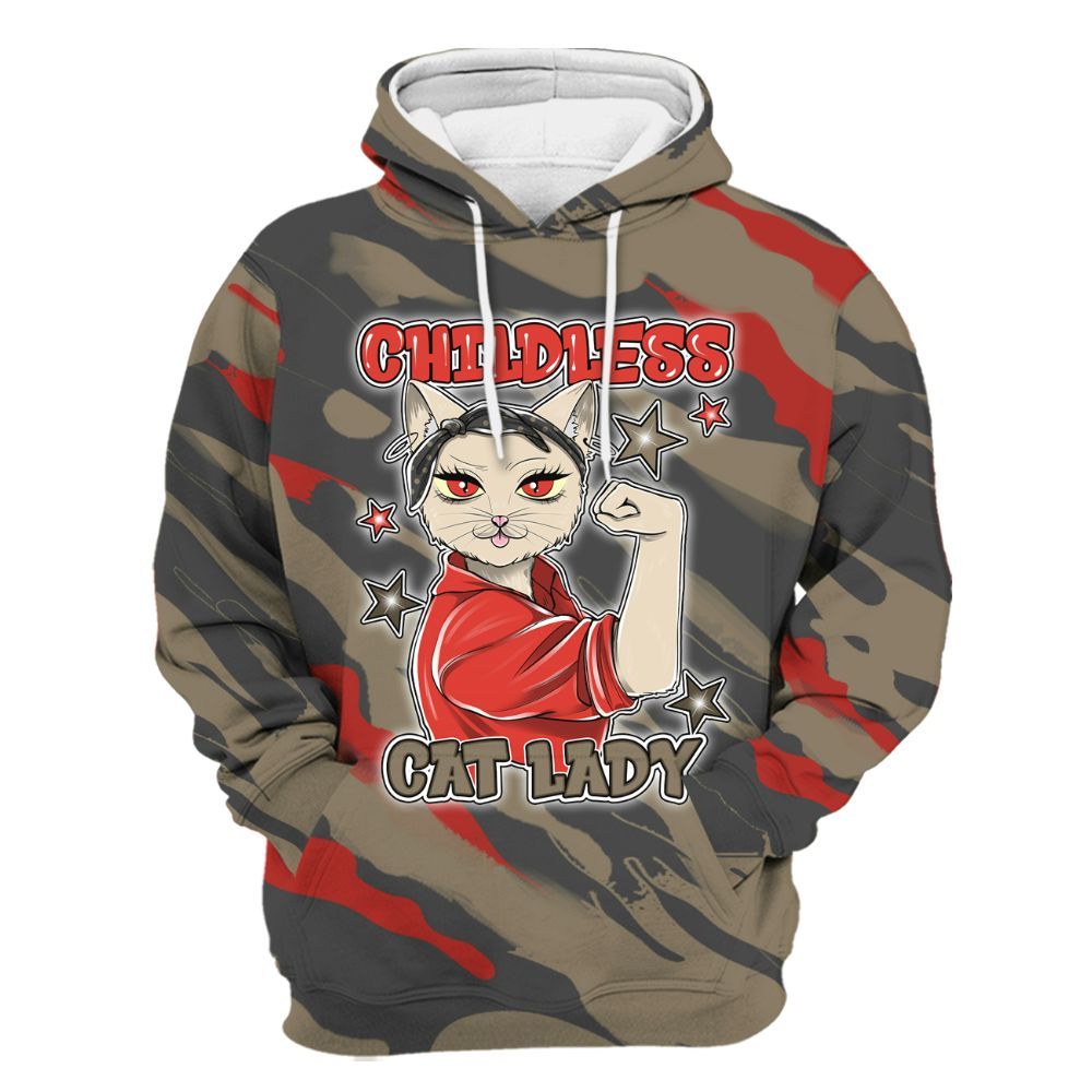 Hoodie To Match Olive 9s - Childless Kat Lady All Over Print