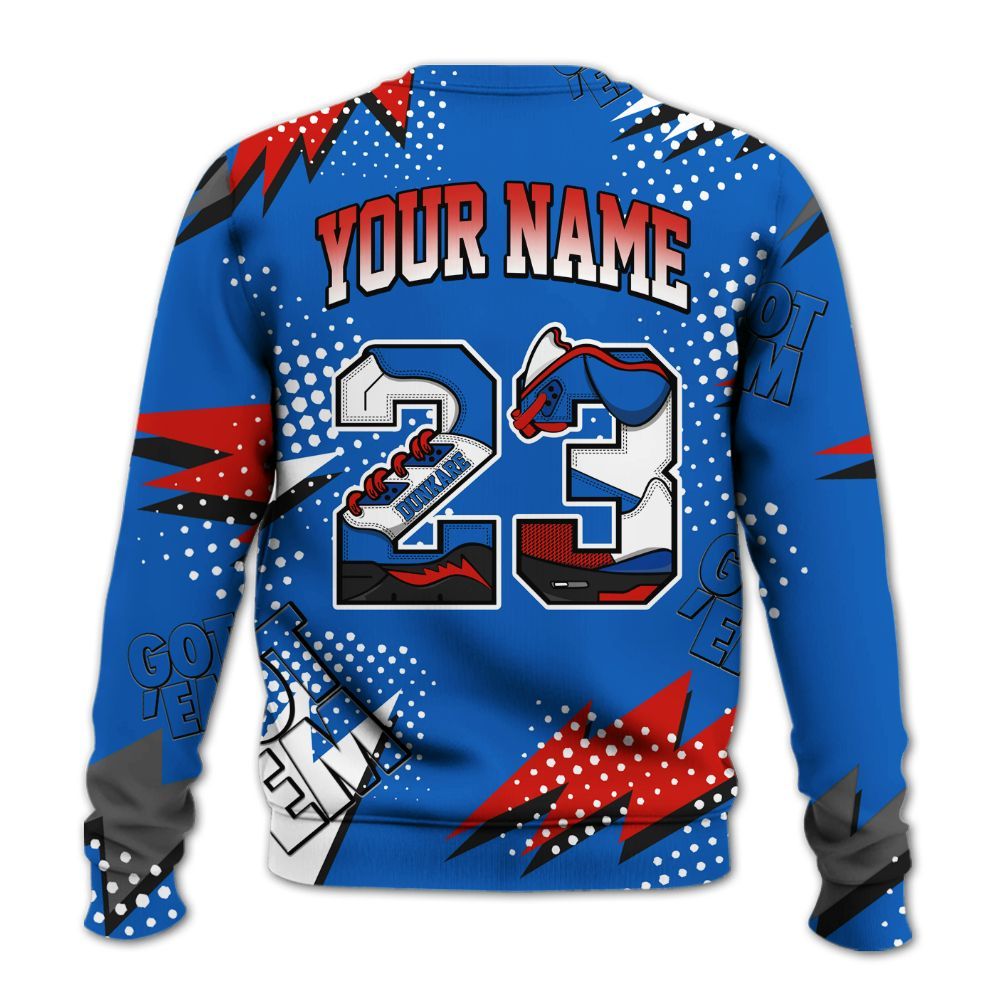 Sweatshirt To Match Kobe 6 Game Royal - Custom Name Number 23 5s All Over Print