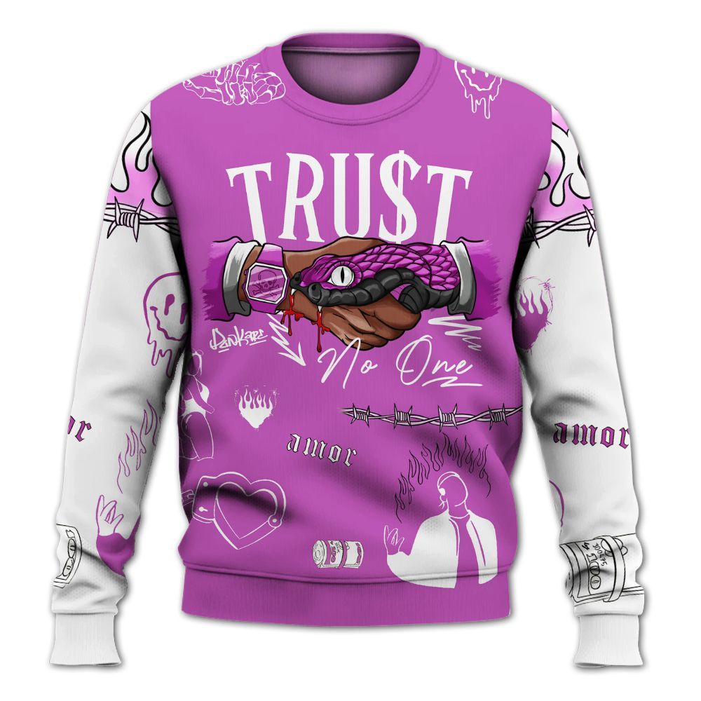 Sweatshirt To Match Hyper Violet 4s - Snake Trust No One All Over Print