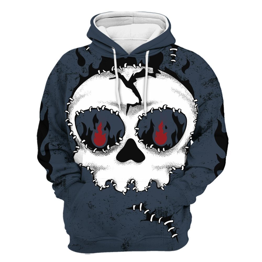 Hoodie To Match Retro Olympic 6s - Cracked Skull Stitches All Over Print