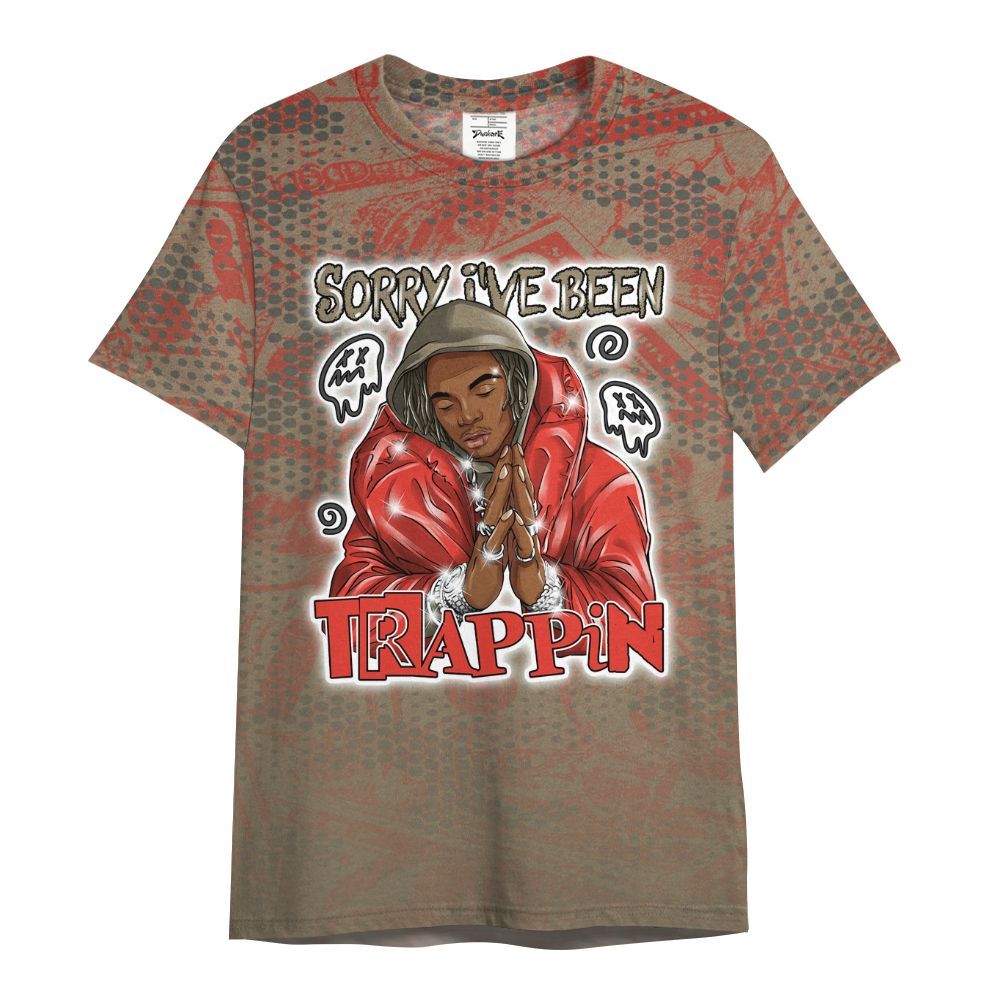 Shirt To Match Olive 9s - Trappin' Banknote All Over Print