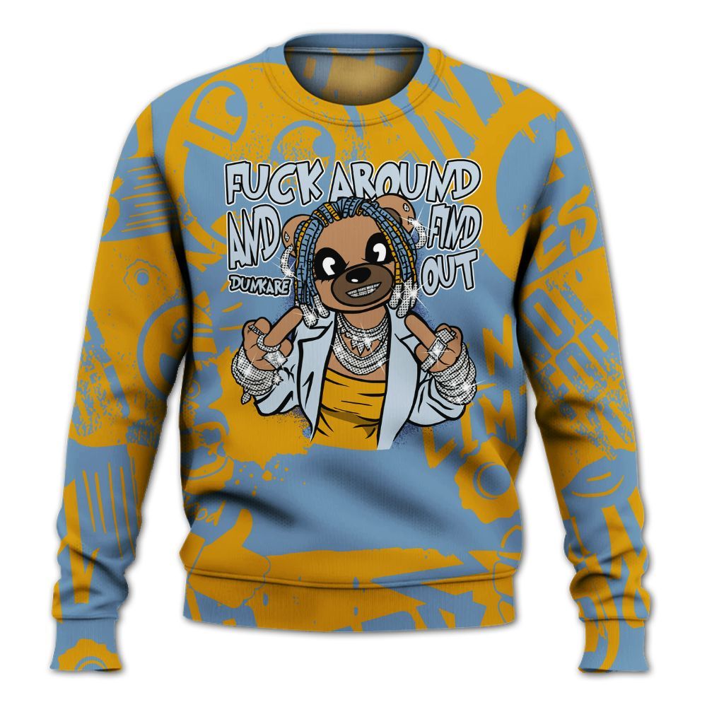 Sweatshirt To Match High OG First In Flight 1s - F#ck Around Bear Bear Monogram Graffiti All Over Print