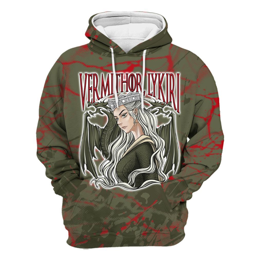 Hoodie To Match Travis Scott Low OG Medium Olive 1s - Dragon's Mom! Profound All Over Print