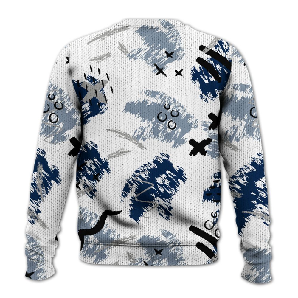 Knitted Sweater To Match SB White Navy 4s - Real Ones Move In Streetwear