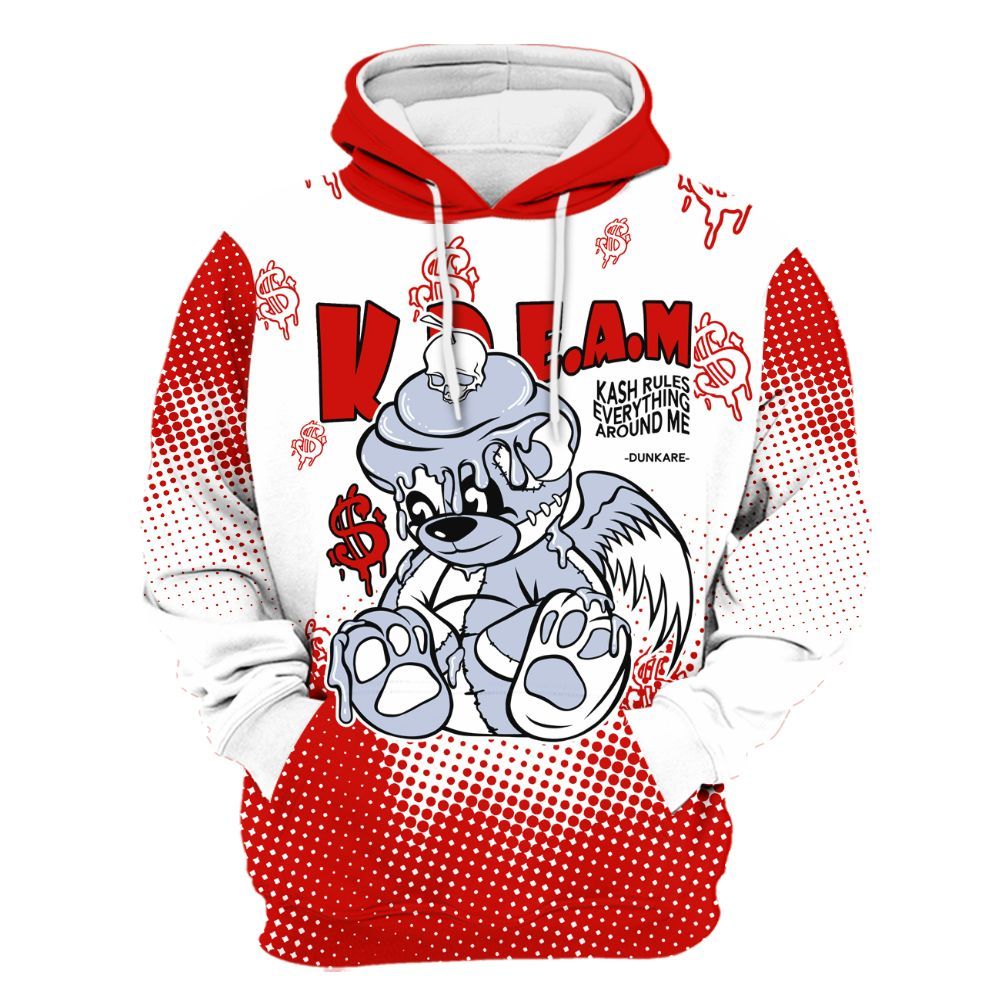 Hoodie To Match Fire Red 6s - Loot Bear Unique Drip All Over Print