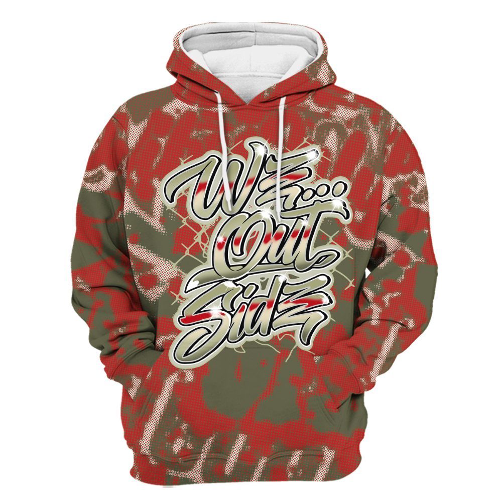 Hoodie To Match Low OG Medium Olive 1s - We OutSider Graphic Street All Over Print