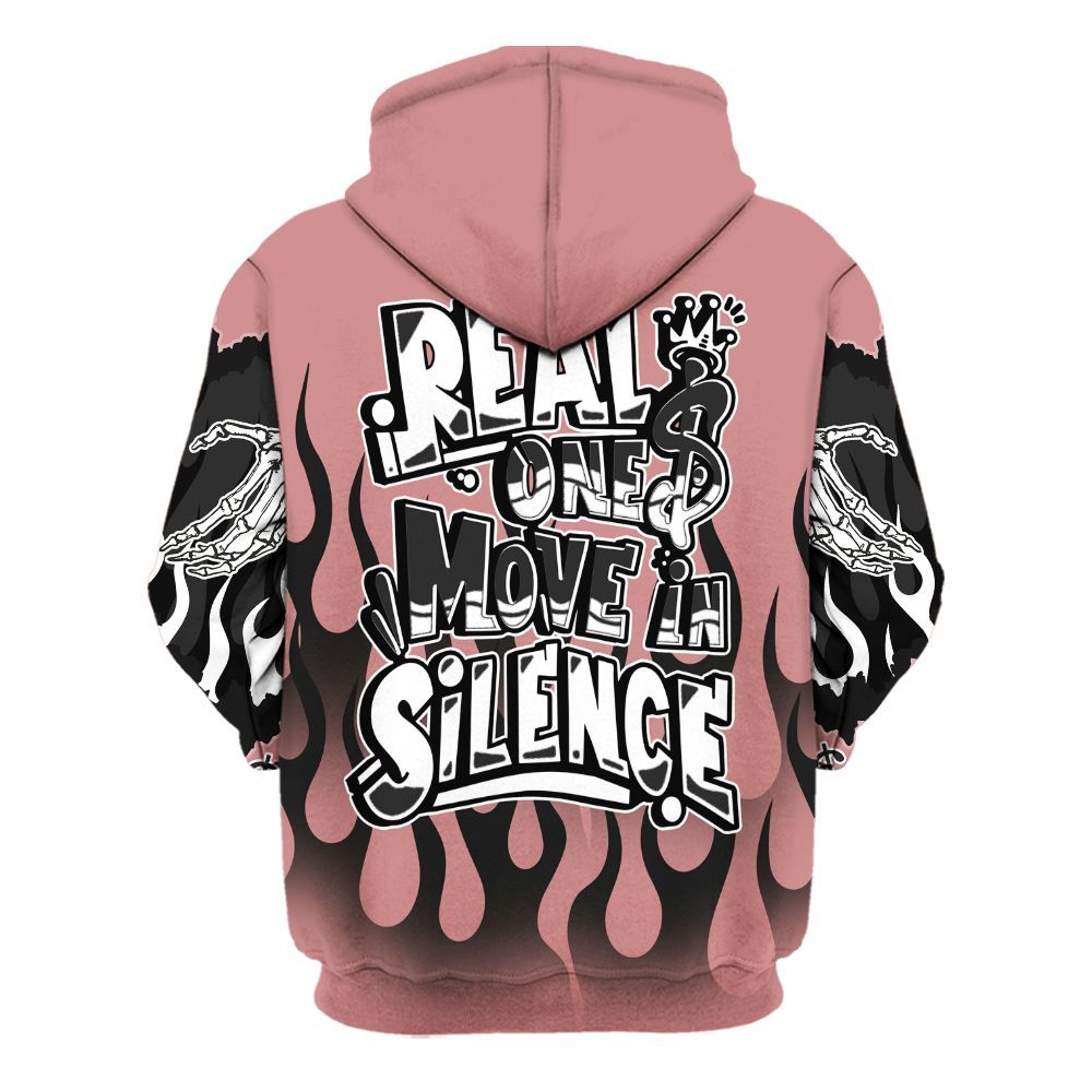 Hoodie To Match Low OG Rust Pink 1s - Ones Move In Silence Graphic Trapped All Over Print