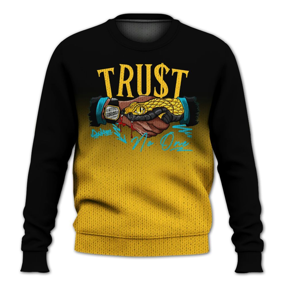 Knitted Sweater To Match Retro Aqua 5s - Snake Trust No One Drip