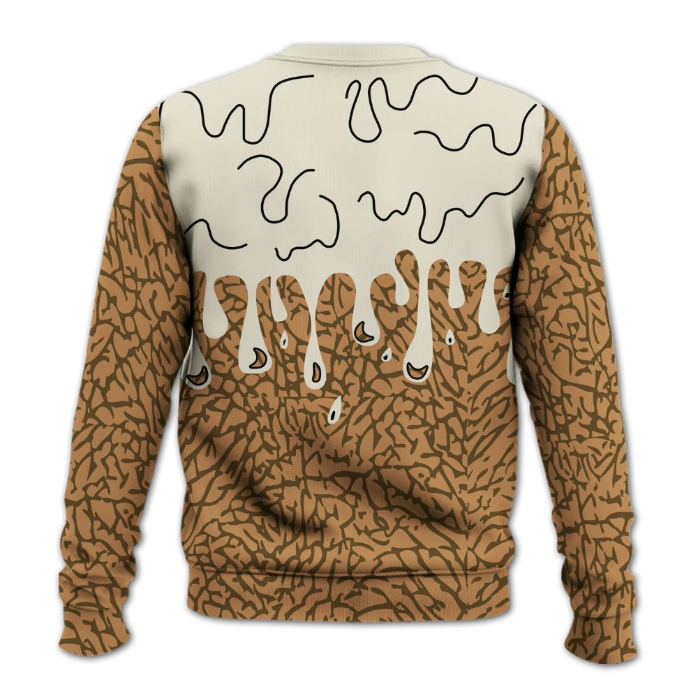 Sweatshirt To Match Orewood Brown 3s - Snake Trust No One Drip All Over Print