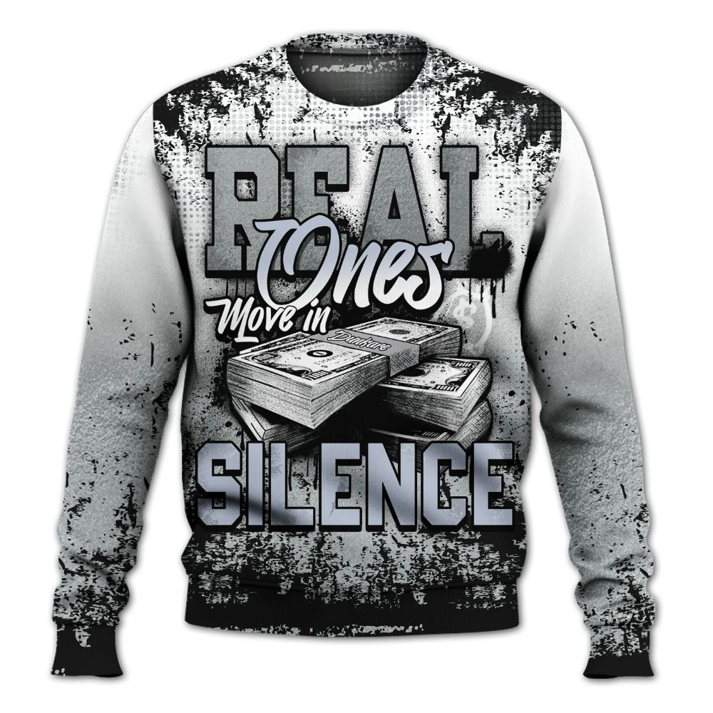Sweatshirt To Match White Metallic 2026 5s - Move In Silence Money Street Retro All Over Print