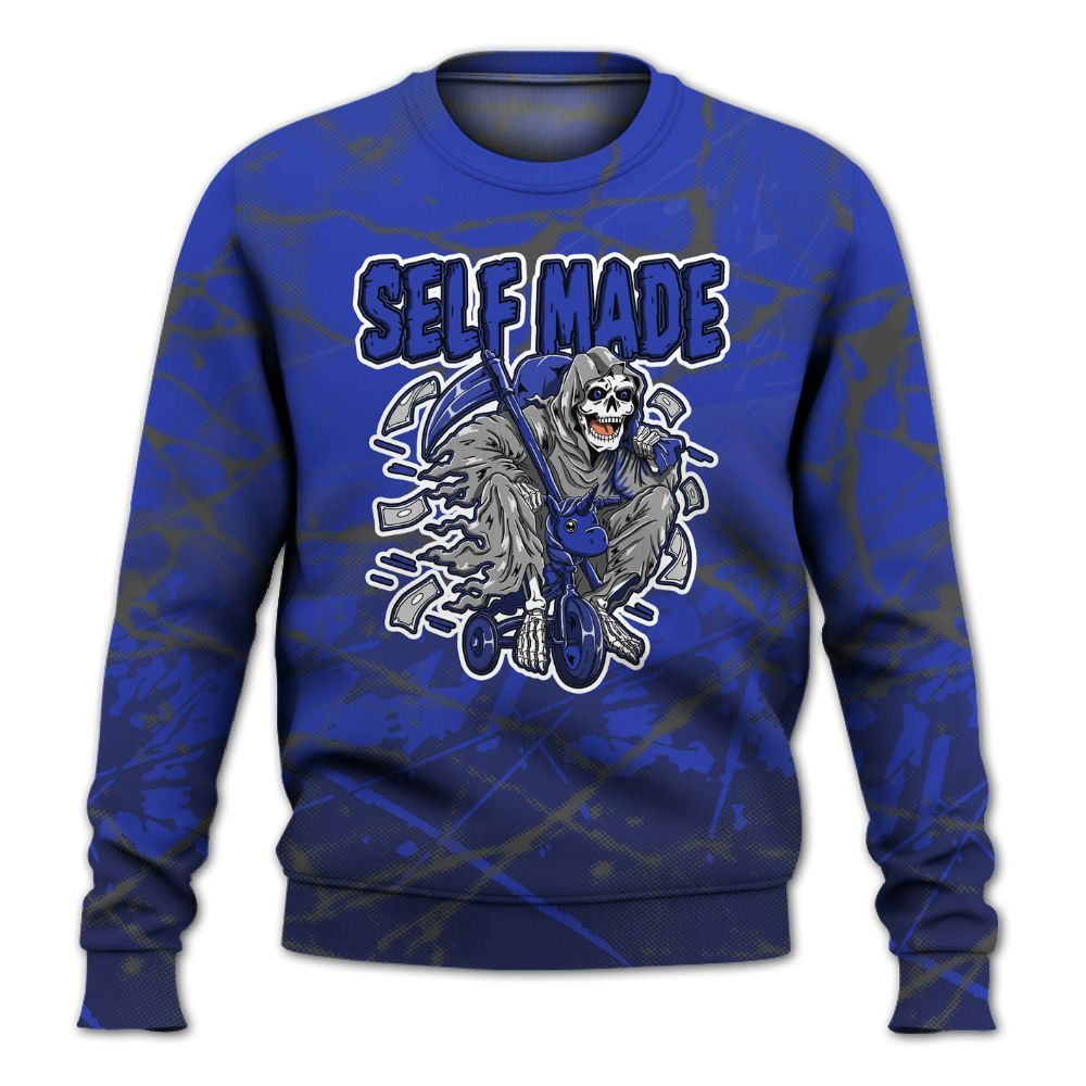 Sweatshirt To Match Air Max Plus Black Racer Blue - Self Make Skeleton Profound All Over Print