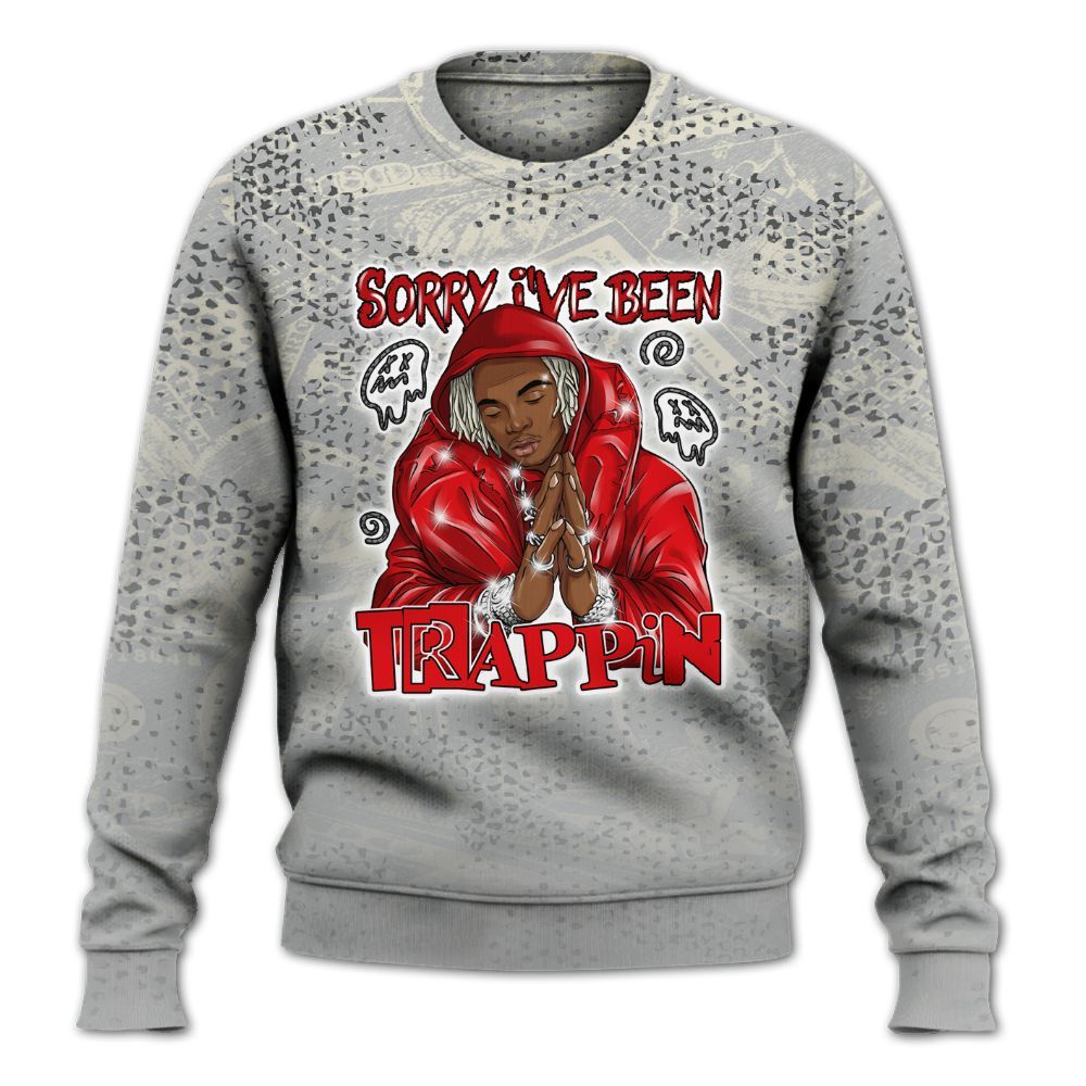 Sweatshirt To Match Cement Grey 3s - Trappin' Banknote All Over Print