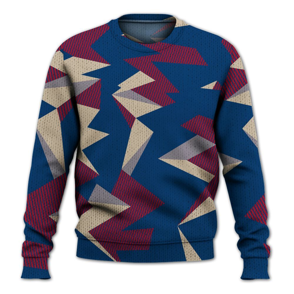 Knitted Sweater To Match Rare Air 4s - Geometric Camouflage Pattern