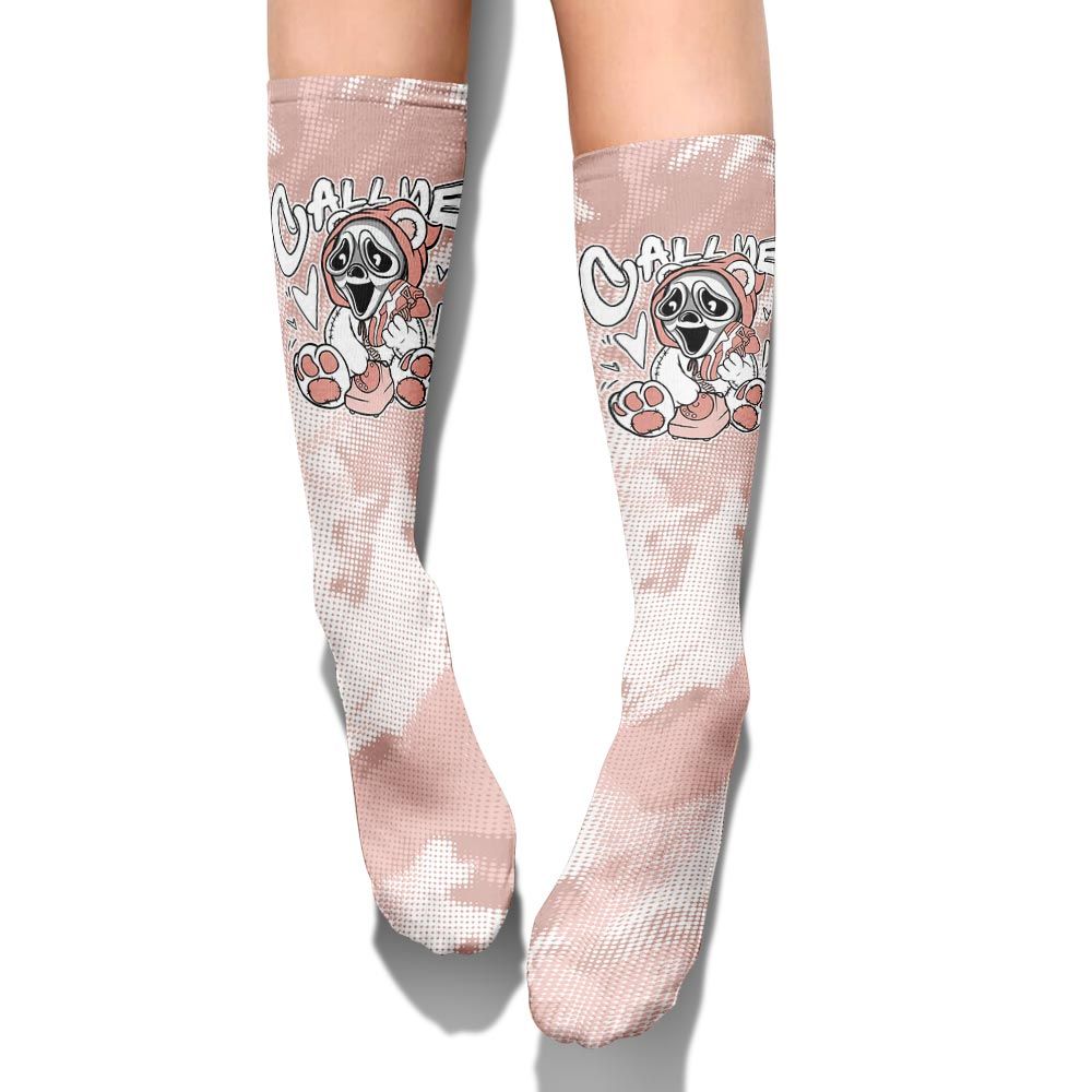 Sock To Match Low Legend Pink 11s - Call Me Bear Halloween Abstract Halftone