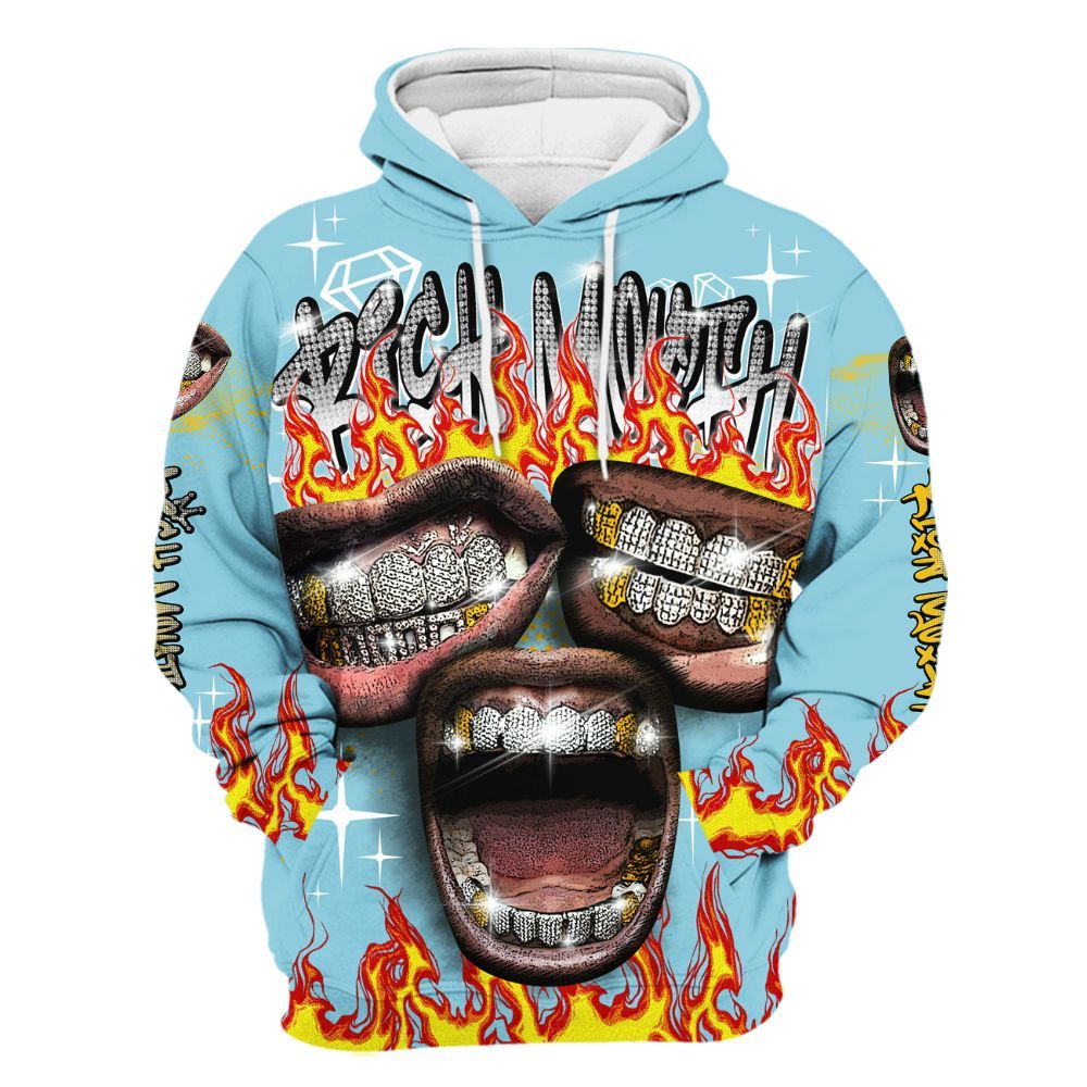 Hoodie To Match Dunk High Homer Simpson - Rich Mouth Fire Rap Retro 90s All Over Print