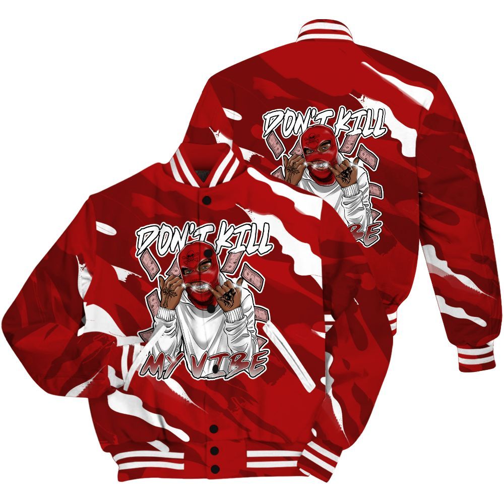Varsity Jacket To Match Red Taxi 12s Shirt - Vibe.Unique Colored All Over Print