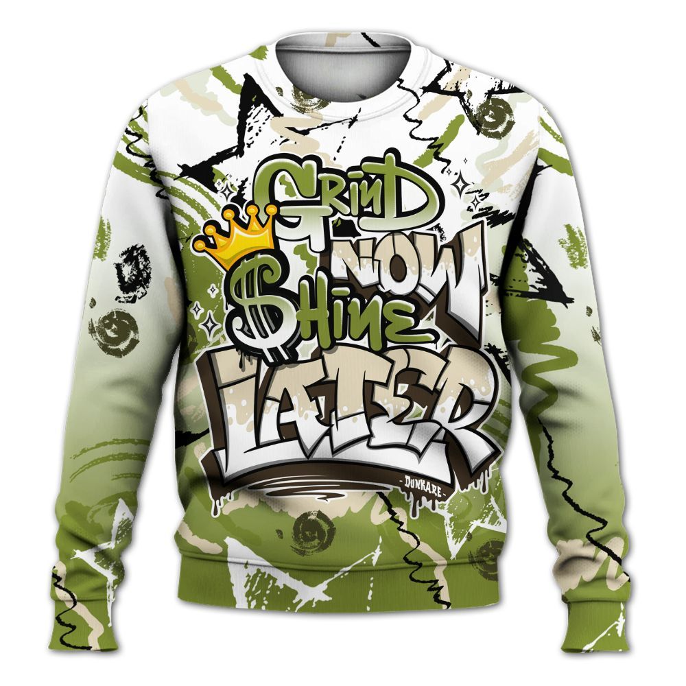 Sweatshirt To Match SB Dunk Low Asparagus - Grind Shine Later Drip All Over Print