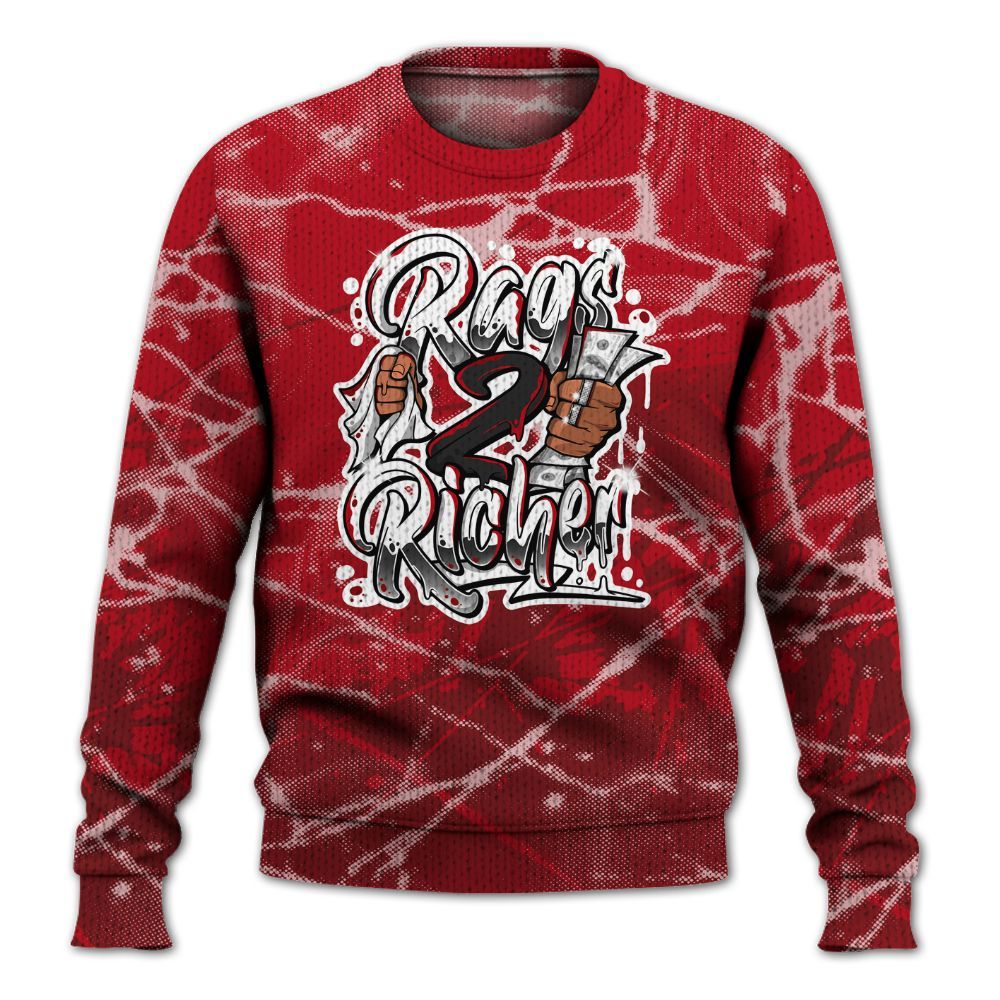 Knitted Sweater To Match Bred Velvet 11s - Rag 2 Rich Graphic