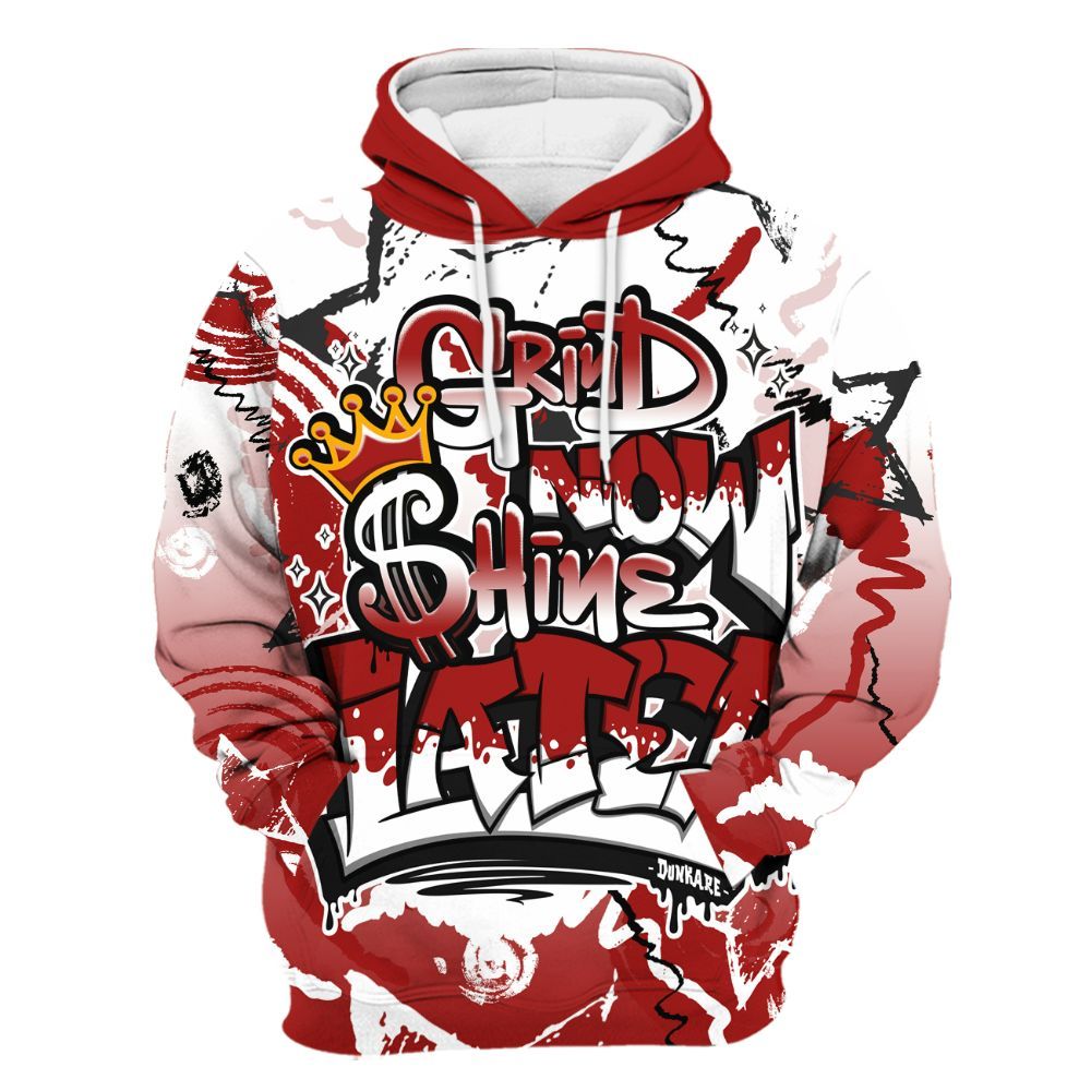Hoodie To Match Red Taxi 12s - Grind Shine Later Drip All Over Print