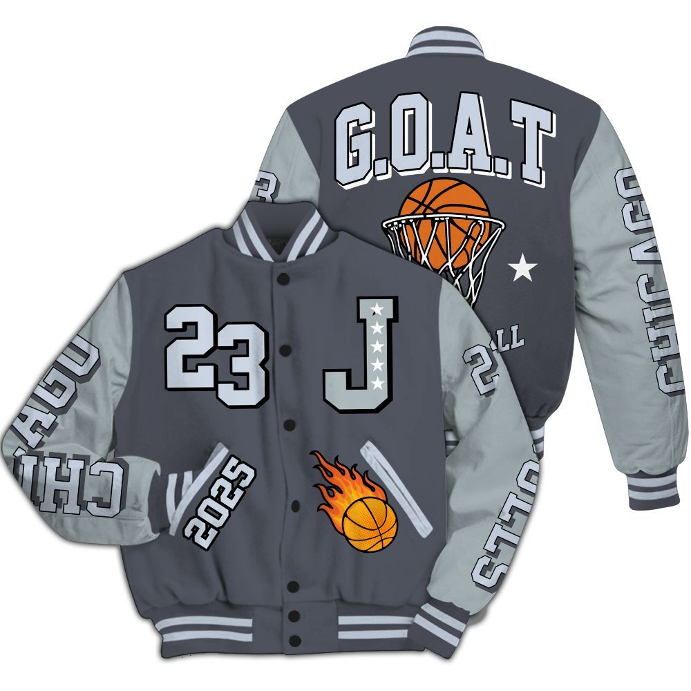 Varsity Jacket To Match Retro Wolf Grey 5s - Chicago 23 Basketball All Over Print