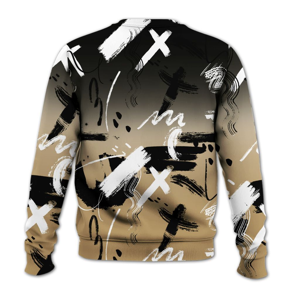 Sweatshirt To Match High OG Black Metallic Gold 1s - Money Hustle Grind Pray All Over Print