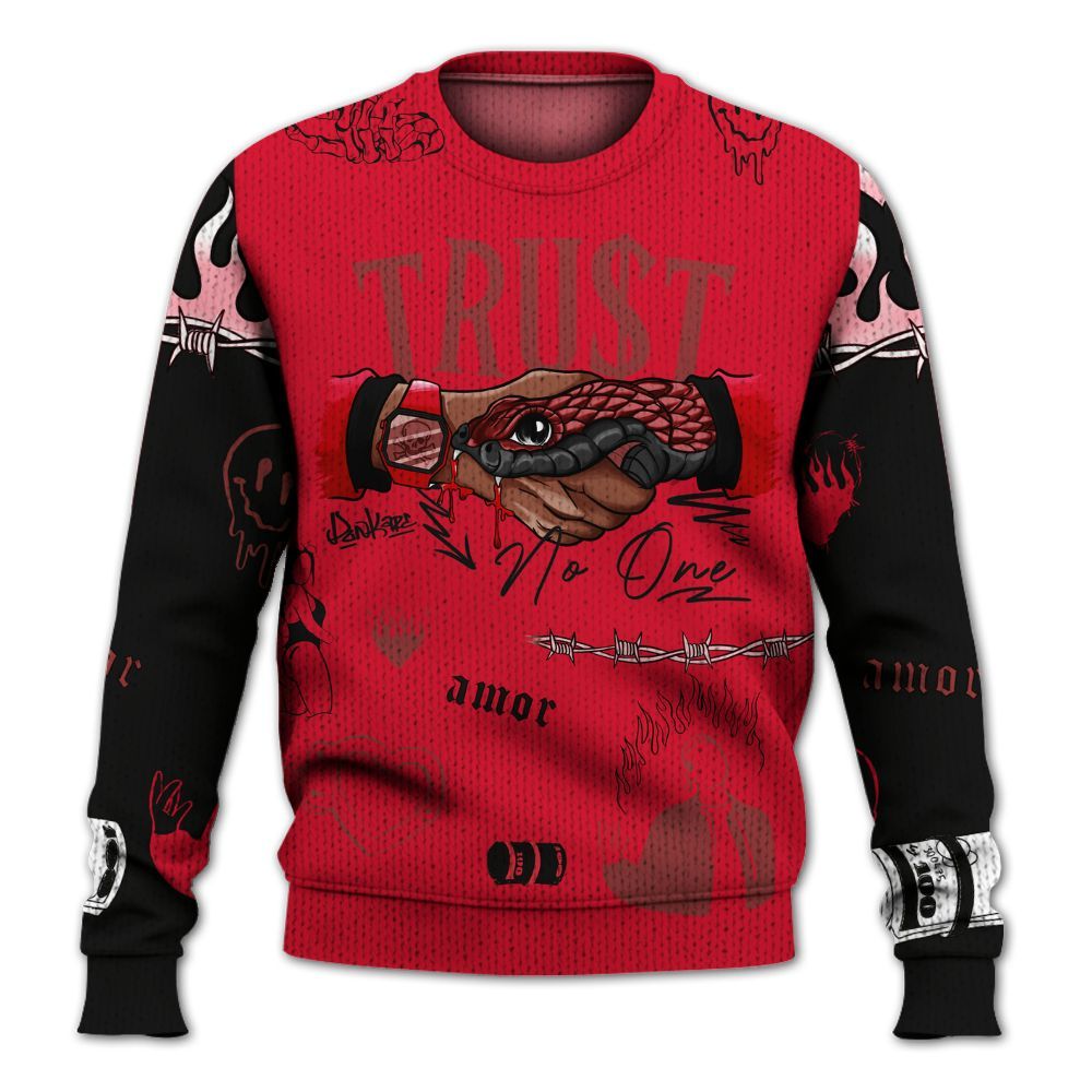 Knitted Sweater To Match Air Max Sunder Gore Tex Fire Red - Snake Trust No One