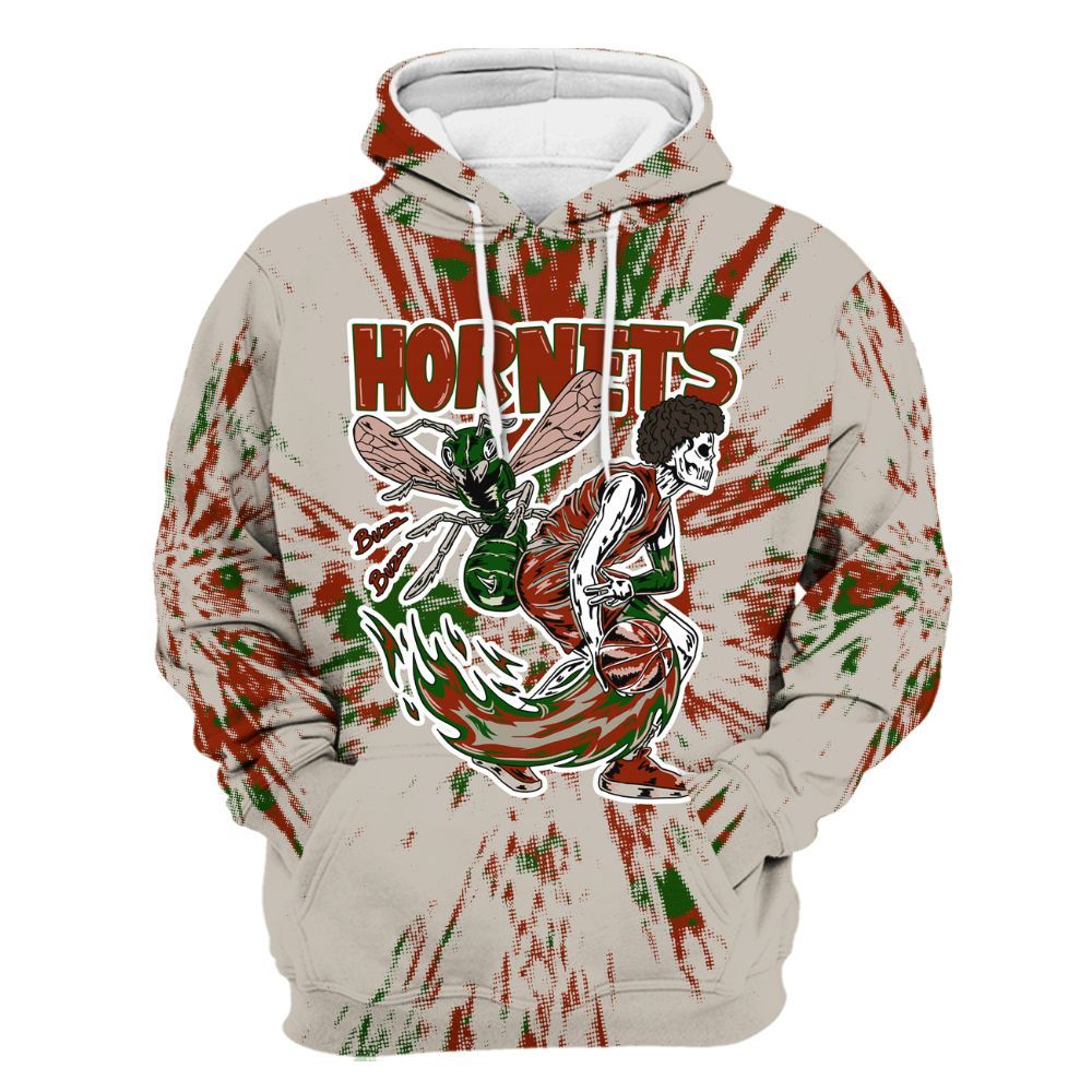 Hoodie To Match El Grito 5s - Hornets Skeleton Luxury All Over Print