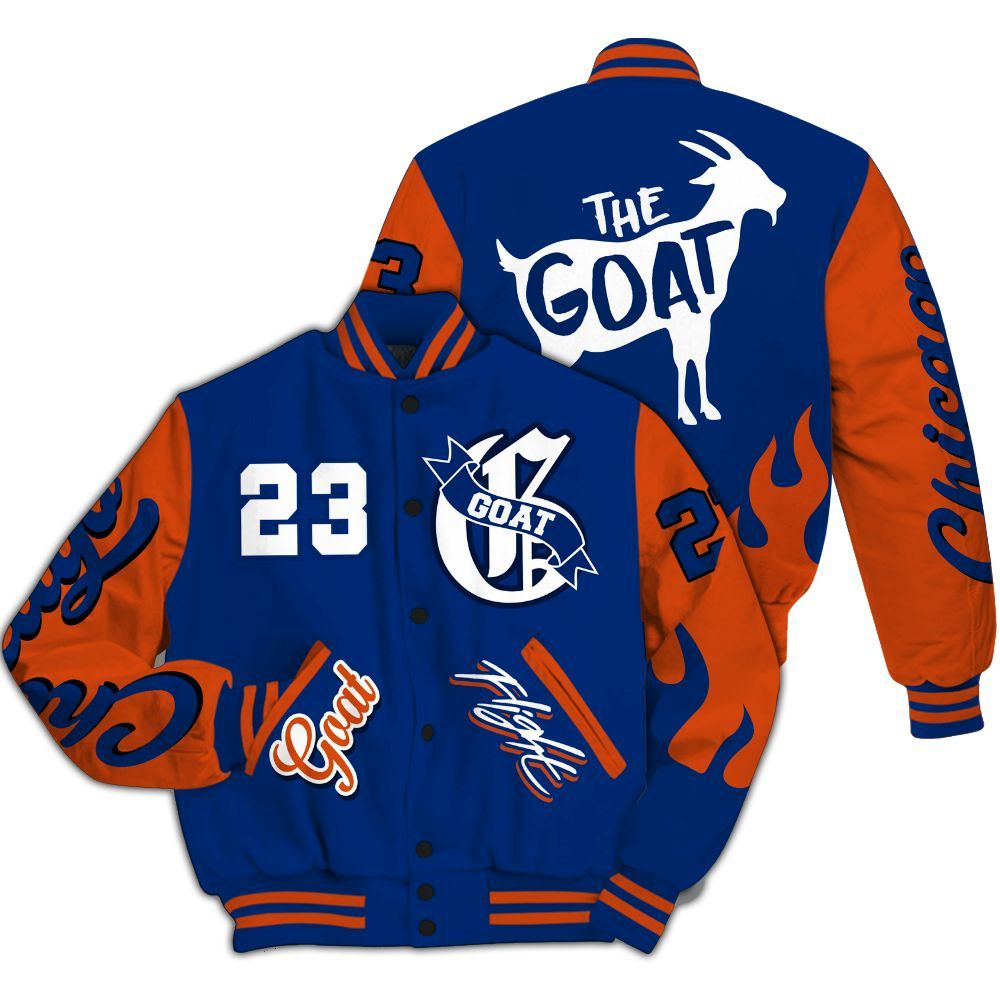 Varsity Jacket To Match Mid Knicks 1s - The G.O.A.T Flight Streetwear All Over Print