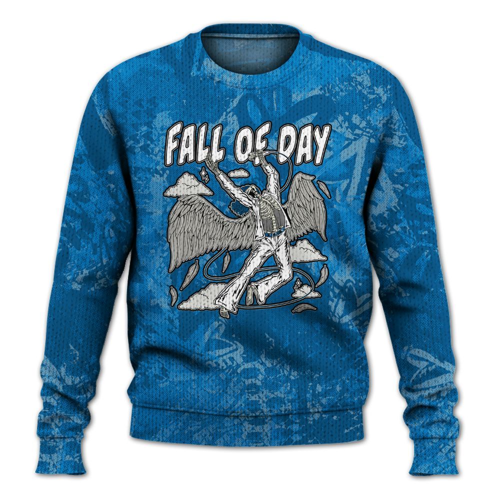 Knitted Sweater To Match Industrial Blue 4s - Fall Of Days Skeleton Heart