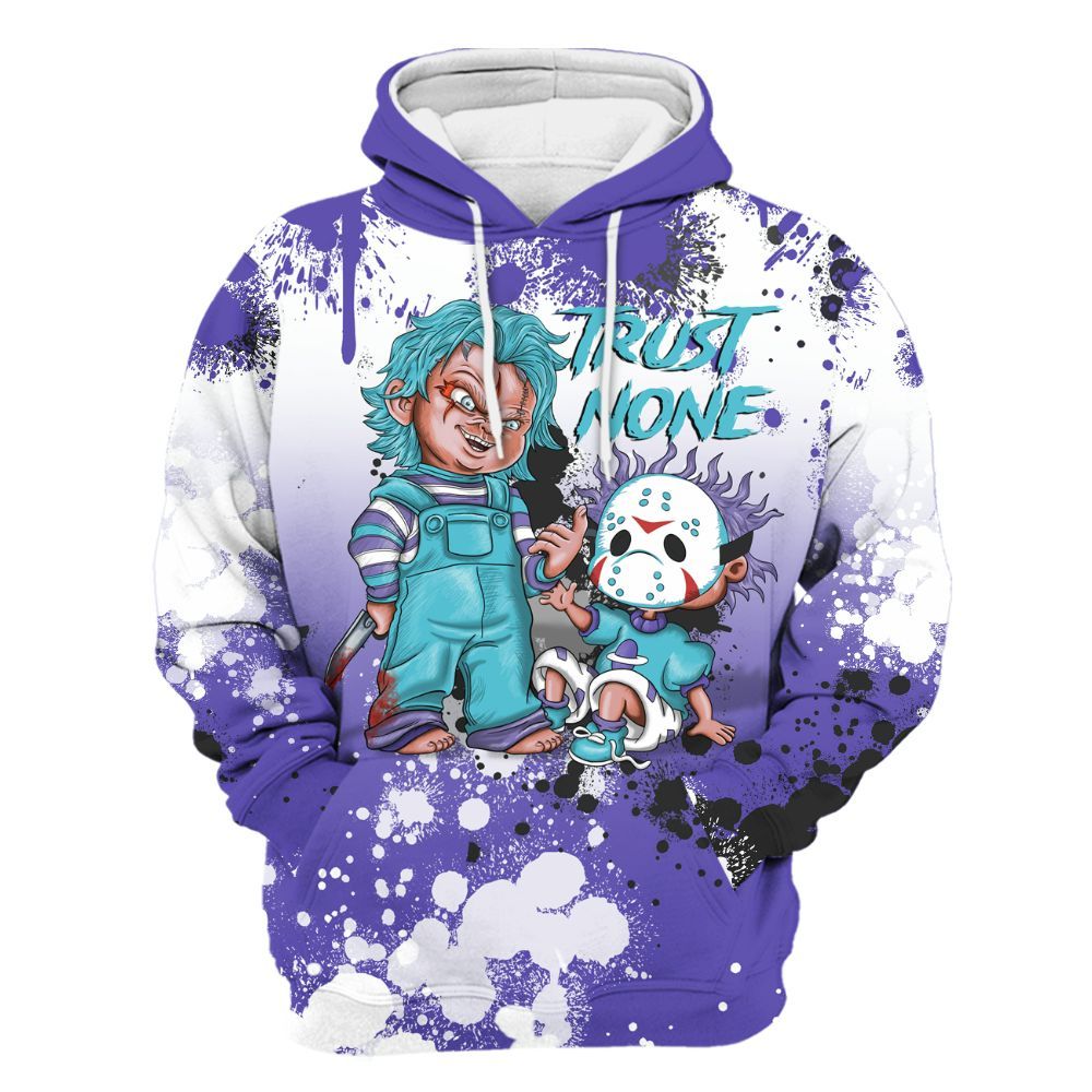 Hoodie To Match SB Dunk Low Purple Lagoon - Trust No One Scary All Over Print