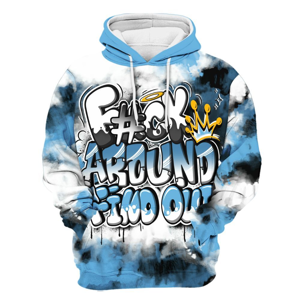 Hoodie To Match Melo 12s - Tie Dye FK Around Find Out All Over Print