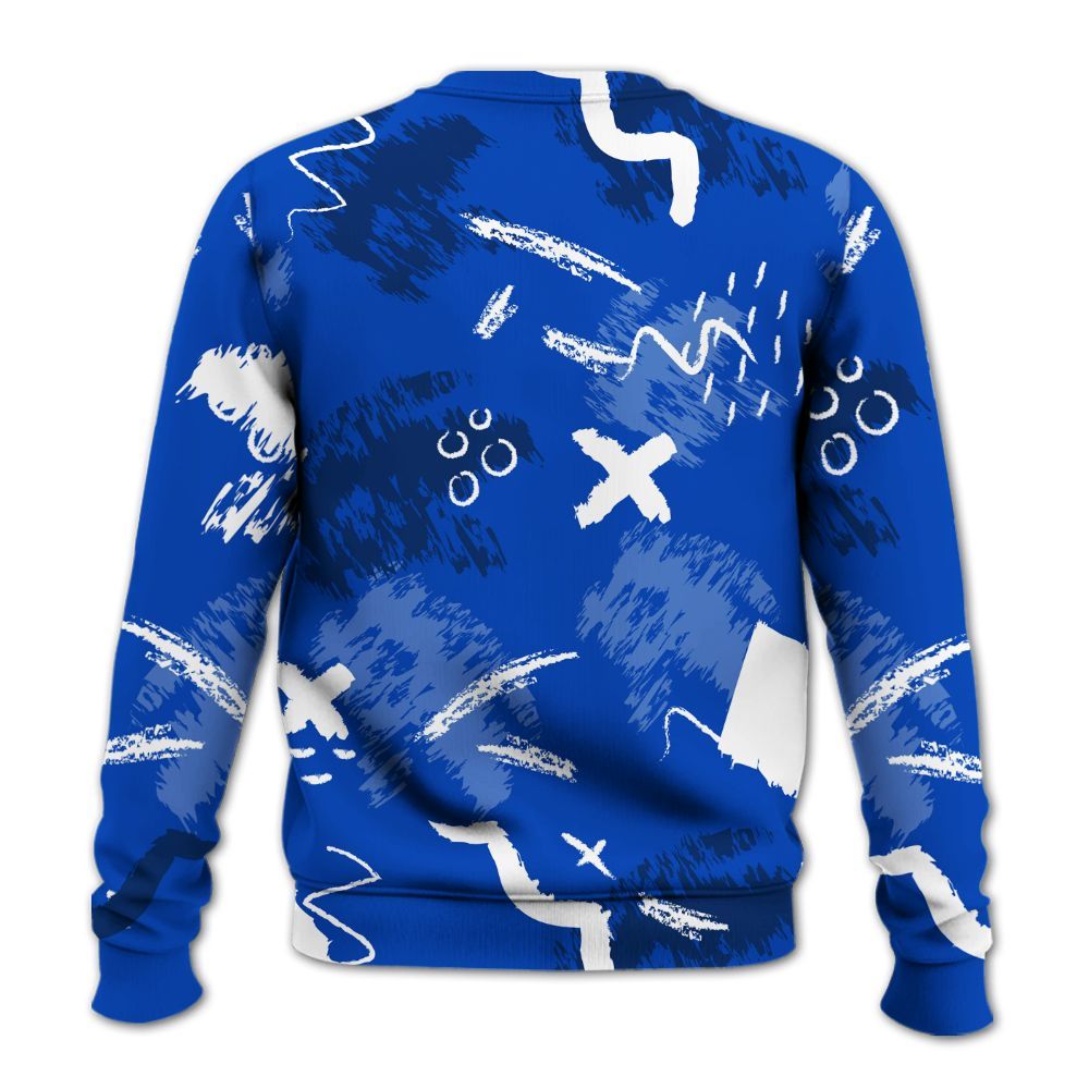 Sweatshirt To Match Low Game Royal 1s - Hustle Grind Pray Graphic Street Style All Over Print