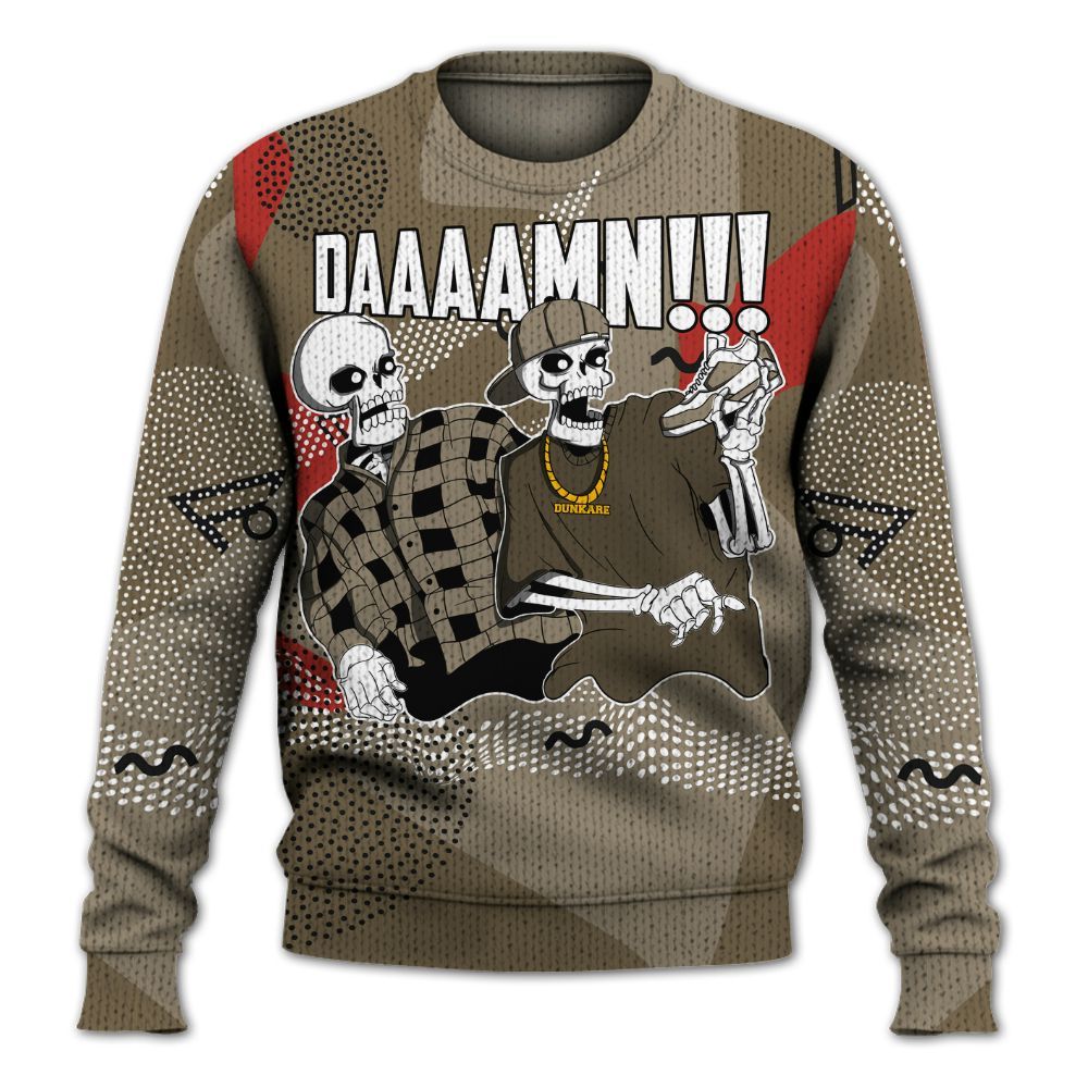 Knitted Sweater To Match Olive 9s - Graphic Meme Damnn