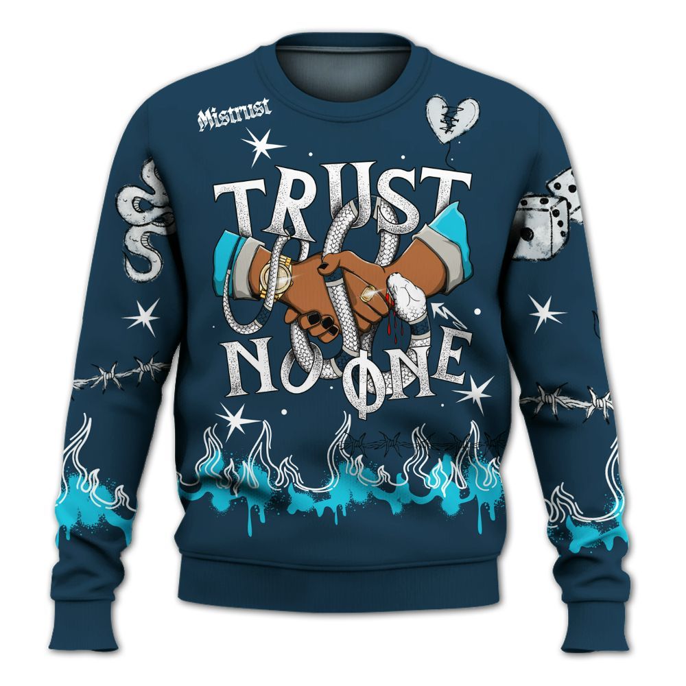 Sweatshirt To Match Air Navy Baltic Blue - Trust No One Snake-Bite Doodle Crayon All Over Print