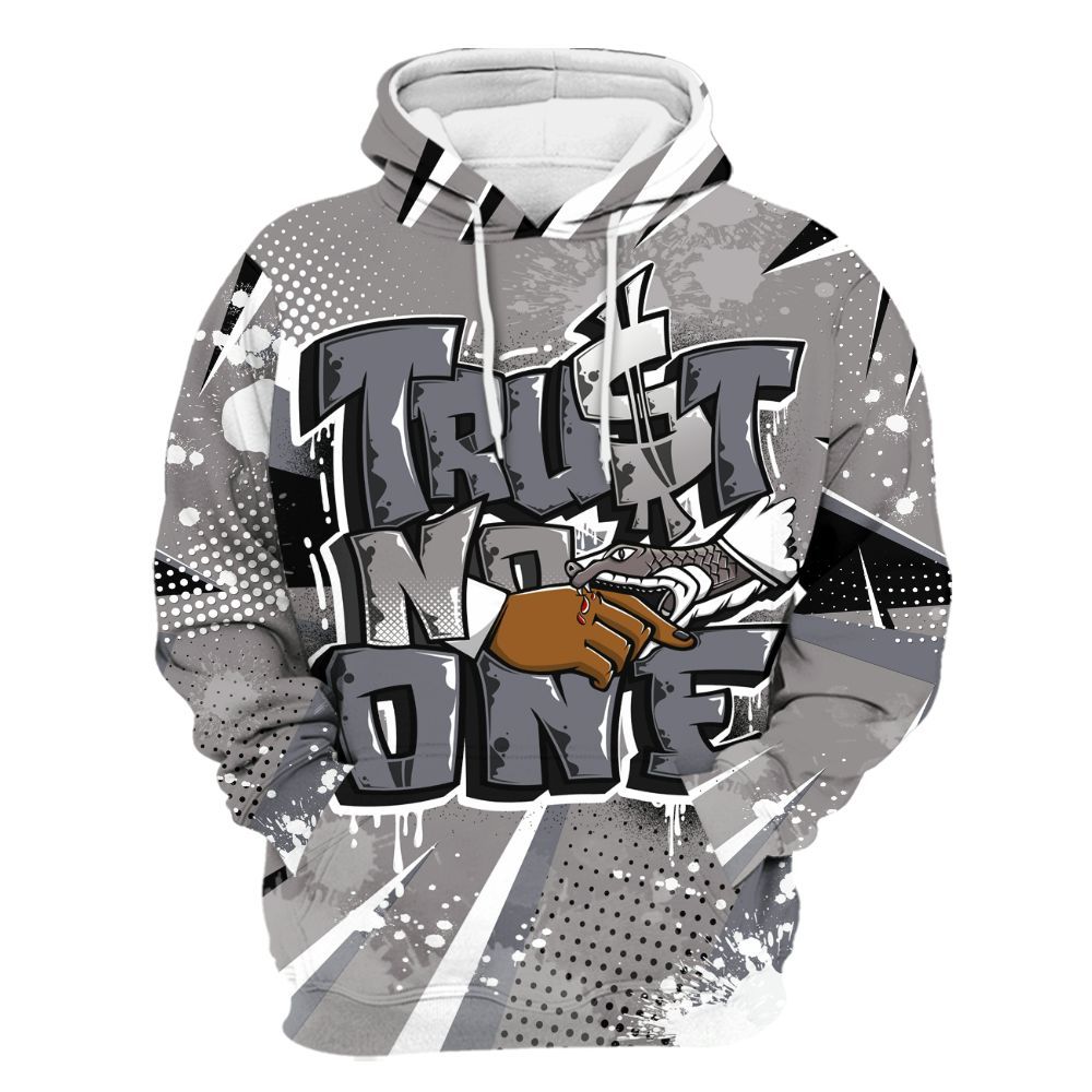 Hoodie To Match Cool Grey 11s - Poly Trust No One Dripping All Over Print