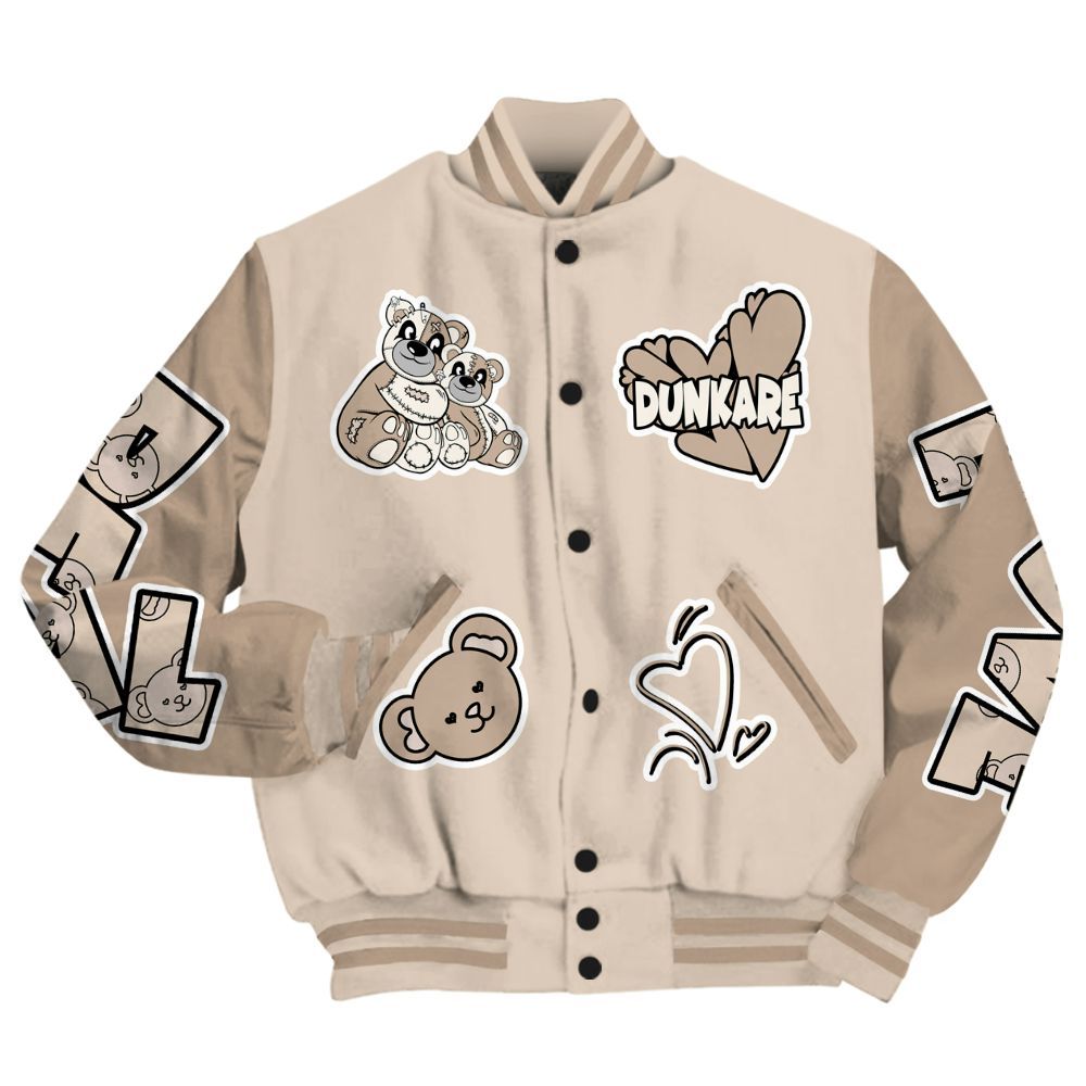 Varsity Jacket To Match Untouchable And Moments Cream - Sincere Fondness Bear All Over Print