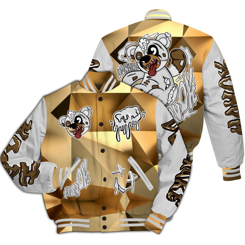 Varsity Jacket To Match NET Gold 4s - Havok Bear All Over Print