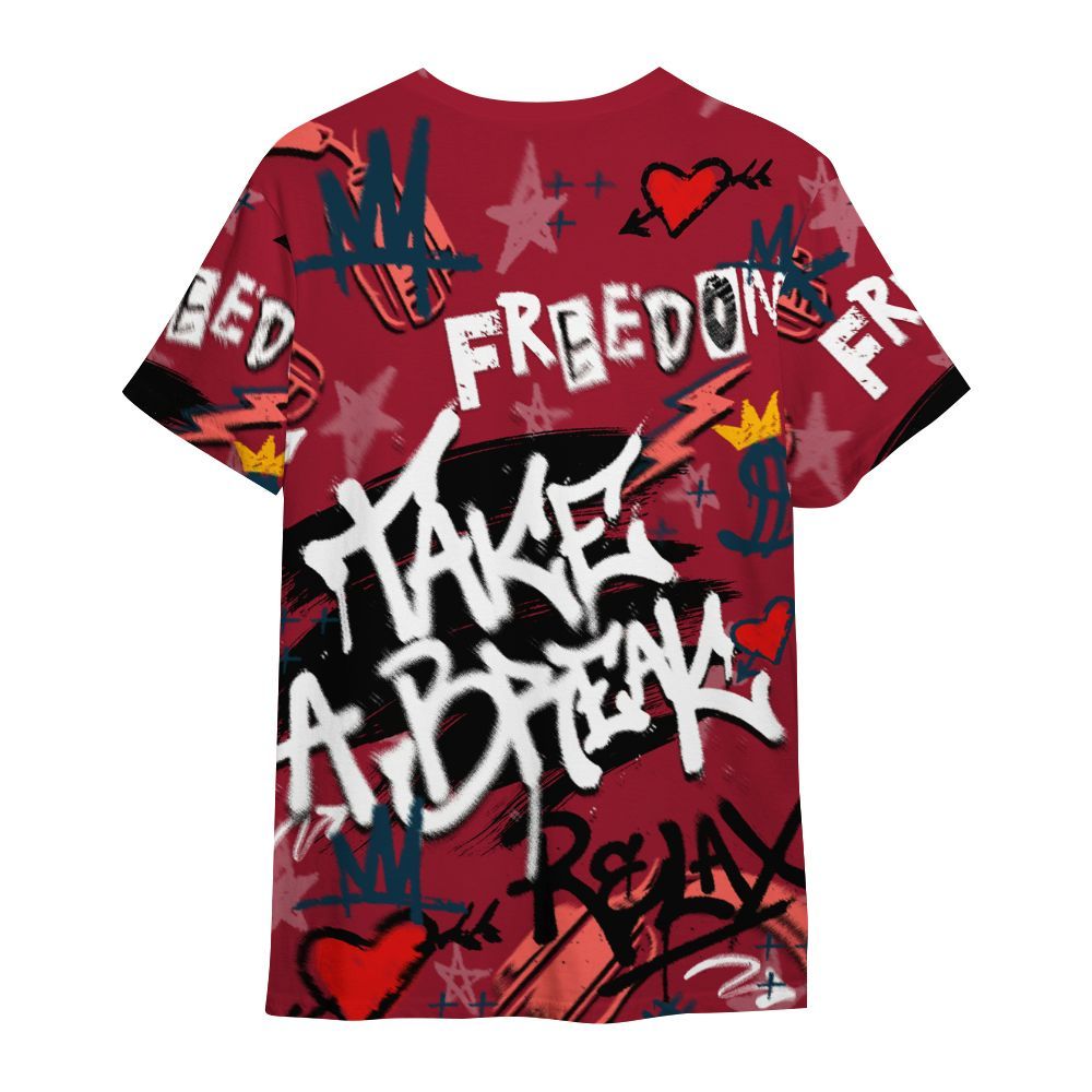 Shirt To Match Mid Multi Color 2022 1s - Take Break Freedom Graffiti Streetwear All Over Print