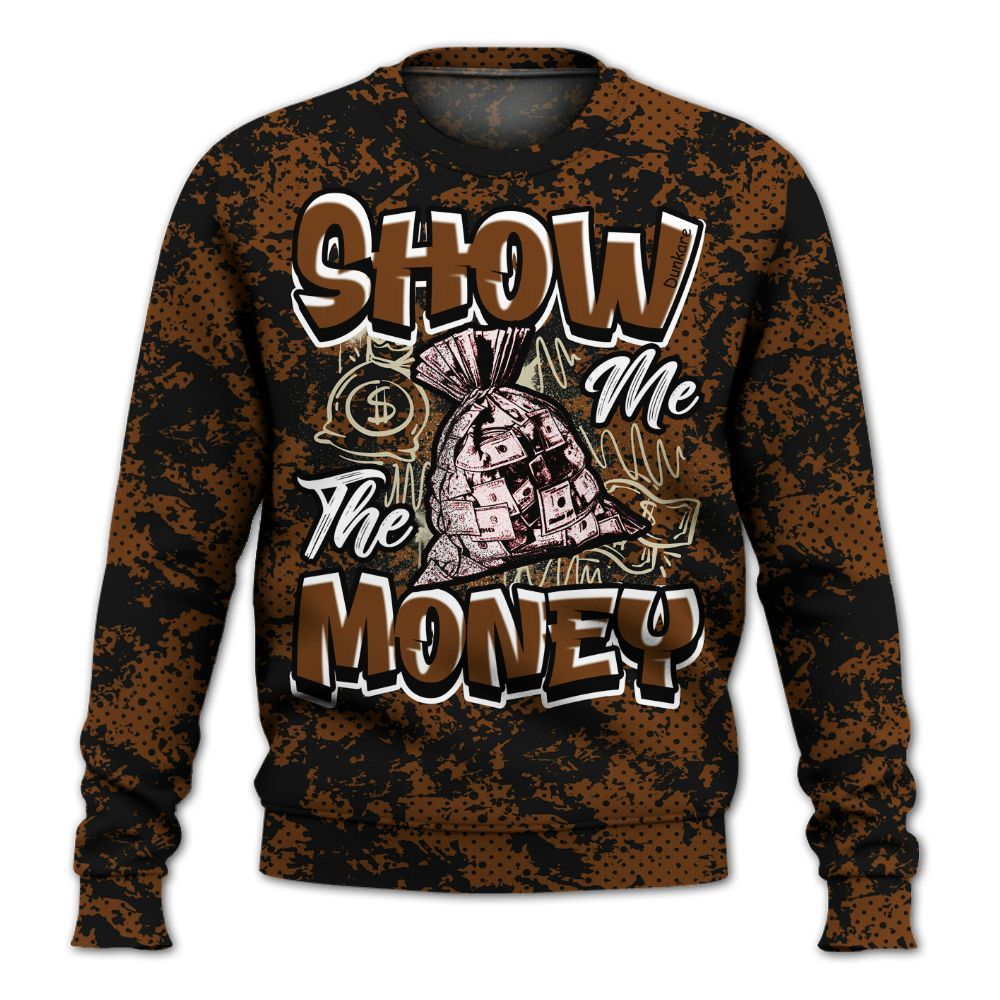Sweatshirt To Match Archaeo Brown 5s - Show Me The Money Retro All Over Print