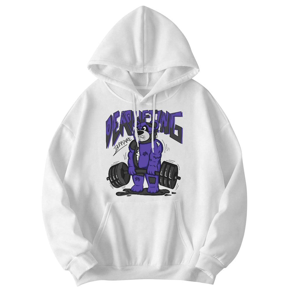 Sweatshirt To Match Field Purple 12s - Deadlifting Bear Graphic