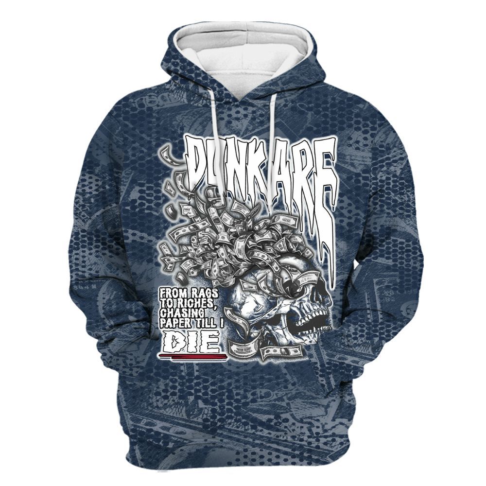 Hoodie To Match White Midnight Navy 6s - From Rags To Riches All Over Print