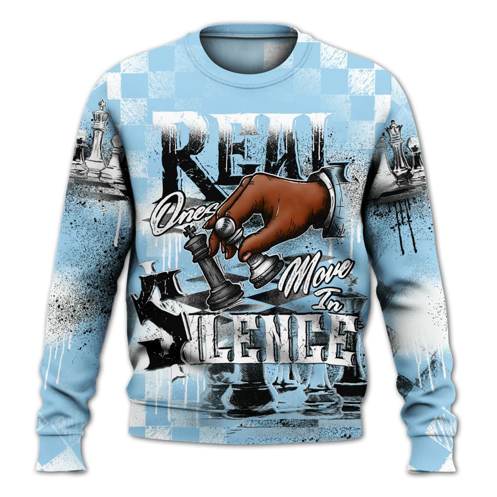 Sweatshirt To Match Legend Blue 11s - Chess Move In Silence All Over Print