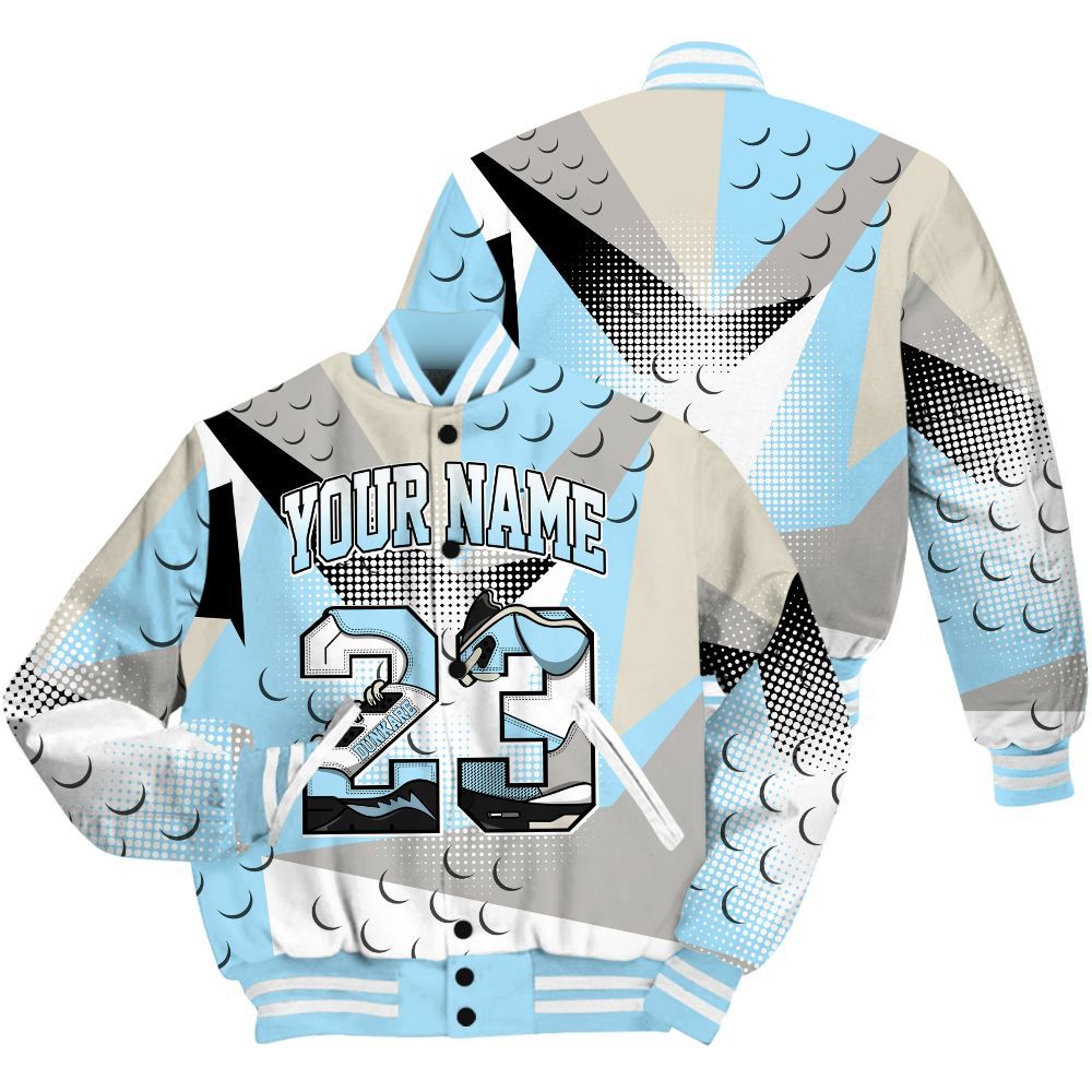 Varsity Jacket To Match Retro SoleFly 13s Shirt, Poly Custom Name Number 23 5s All Over Print